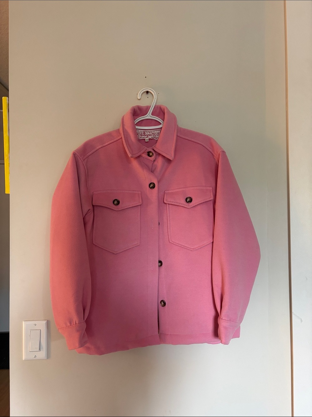 Pink Button-Up Utility Jacket pink martini